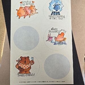 Vintage Cute Animal Sticker Set 4 I've seen these sell 5 dollars each separately